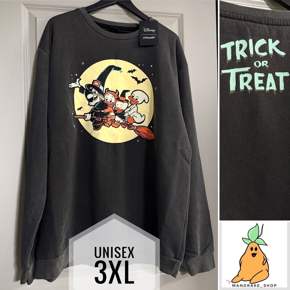Cakeworthy Disney Trick or Treat Halloween Crewneck 3XL Huey Dewey Louie NWT